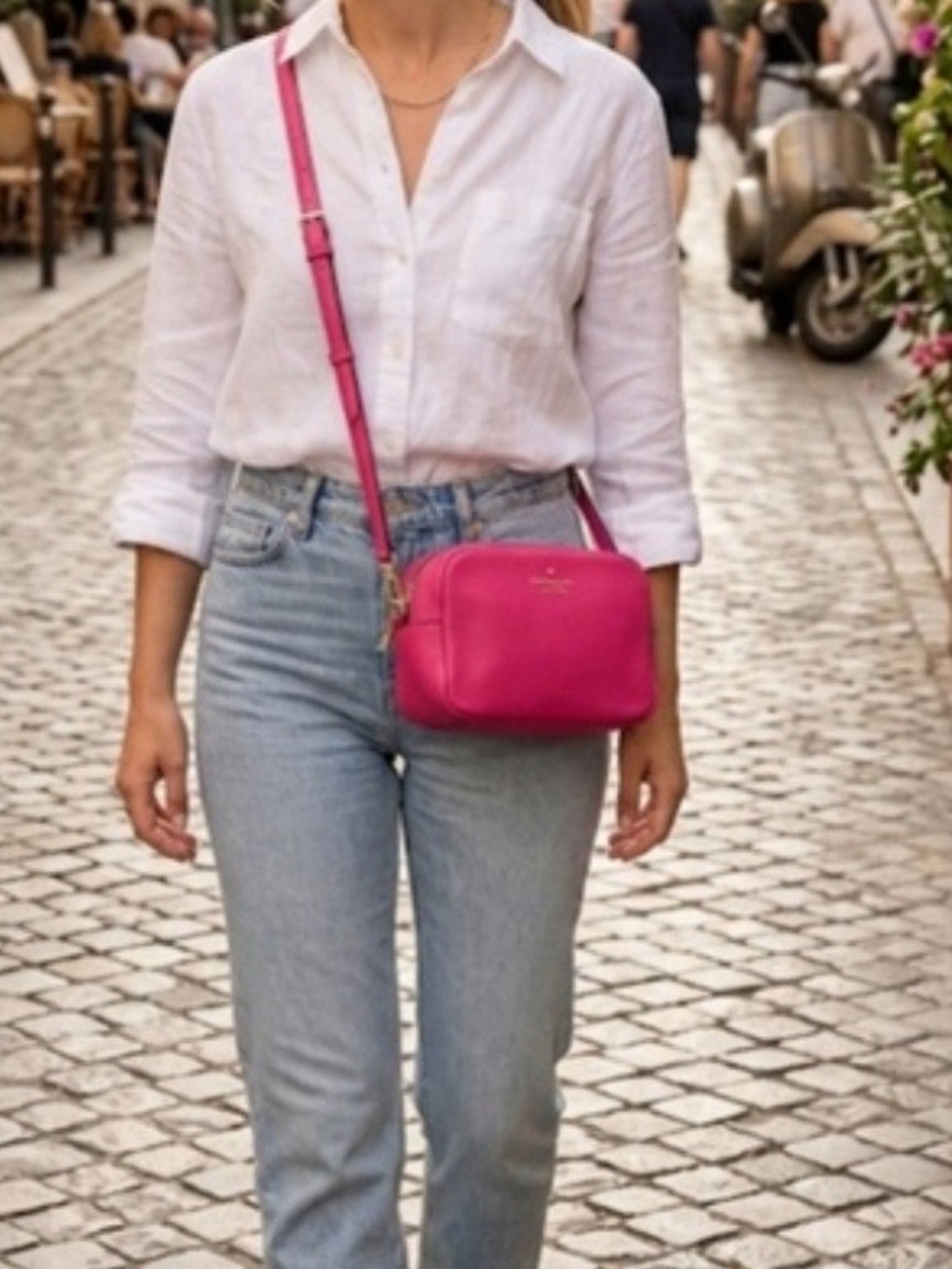 kate spade Hot Pink Leather Crossbody Bag. Great Condition.